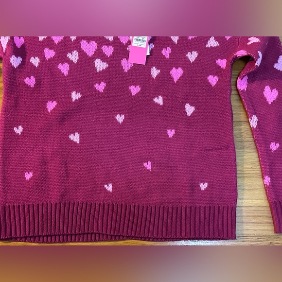 Lilly Pulitzer XXS NWT ELIZABELLE SWEATER in MULBERRY OMBRE HEART JACQUARD-PTP18 - Picture 5 of 6